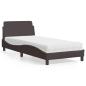 Preview: ARDEBO.de - Bett mit Matratze "Dover" Dunkelbraun 80x200 cm Stoff
