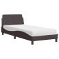 Preview: Bett mit Matratze "Dover" Dunkelbraun 80x200 cm Stoff