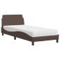 Preview: Bett mit Matratze "Dover" Braun 80x200 cm Kunstleder