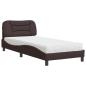 Preview: Bett mit Matratze "Hvar" Dunkelbraun 80x200 cm Stoff