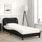 Preview: Bett mit Matratze "Hvar" Schwarz 80x200 cm Kunstleder