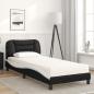 Preview: Bett mit Matratze "Hvar" Schwarz und Weiß 80x200 cm Kunstleder
