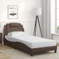 Preview: Bett "Viana" mit Matratze Braun 80x200 cm Kunstleder
