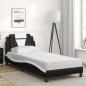Preview: Bett "Viana" mit Matratze Schwarz und Weiß 80x200 cm Kunstleder