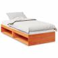 Preview: ARDEBO.de - Tagesbett mit Matratze Wachsbraun 80x200 cm Massivholz Kiefer