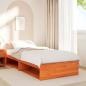 Preview: Tagesbett mit Matratze Wachsbraun 80x200 cm Massivholz Kiefer