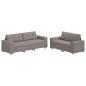 Preview: Sofa 2 stk. Taupe Leinenmischgewebe