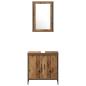 Preview: Badezimmer Waschbeckenmöbel mit Regal 3 pcs Braun Holzwerkstoff