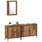 Preview: Badezimmer Waschbeckenmöbel mit Regal 3 pcs Braun Holzwerkstoff