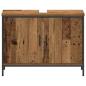 Preview: Badezimmer Waschbeckenmöbel mit Regal 3 pcs Braun Holzwerkstoff