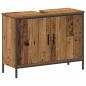 Preview: Badezimmer Waschbeckenmöbel mit Regal 3 pcs Braun Holzwerkstoff