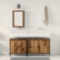 Preview: Badezimmer Waschbeckenmöbel mit Regal 3 pcs Braun Holzwerkstoff