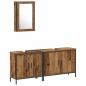 Preview: Badezimmer Waschbeckenmöbel mit Regal 3 pcs Braun Holzwerkstoff