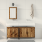 Preview: Badezimmer Waschbeckenmöbel mit Regal 3 pcs Braun Holzwerkstoff
