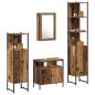 Preview: ARDEBO.de - Badezimmermöbel Set mit Regal 4 pcs Altholz Holzwerkstoff