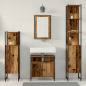Preview: Badezimmermöbel Set mit Regal 4 pcs Altholz Holzwerkstoff