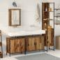 Preview: ARDEBO.de - Badezimmermöbel-Set mit Regal mit Tür 4 pcs Braun Holzwerkstoff