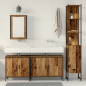 Preview: Badezimmermöbel-Set mit Regal mit Tür 4 pcs Braun Holzwerkstoff