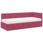 Preview: Eckbettgestell mit Matratze 2 stk. Weinrot 80 x 200 cm Samt