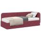 Preview: Eckbettgestell Weinrot 80 x 200 cm Stoff