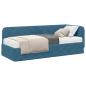 Preview: Eckbettgestell Blau 80 x 200 cm Samt