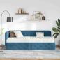 Preview: Eckbettgestell Blau 80 x 200 cm Samt