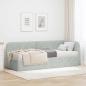 Preview: ARDEBO.de - Eckbettgestell Hellgrau 80 x 200 cm Samt