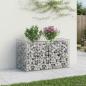 Preview: ARDEBO.de - Gabionen-Hochbeet 50 x 100 x 60 cm Verzinkter Stahl Silber