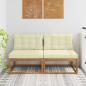 Preview: ARDEBO.de - Outdoor Mittelsofa mit Kissen 2 Stück Natur