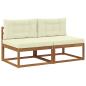 Preview: Outdoor Mittelsofa mit Kissen 2 Stück Natur