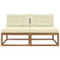 Preview: Outdoor Mittelsofa mit Kissen 2 Stück Natur