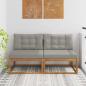 Preview: ARDEBO.de - Outdoor Mittelsofa mit Kissen 2 Stück Natur