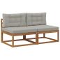 Preview: Outdoor Mittelsofa mit Kissen 2 Stück Natur