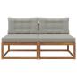 Preview: Outdoor Mittelsofa mit Kissen 2 Stück Natur