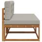 Preview: Outdoor Mittelsofa mit Kissen 2 Stück Natur