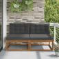 Preview: ARDEBO.de - Outdoor Mittelsofa mit Kissen 2 Stück Natur
