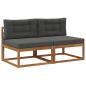 Preview: Outdoor Mittelsofa mit Kissen 2 Stück Natur