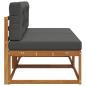 Preview: Outdoor Mittelsofa mit Kissen 2 Stück Natur