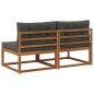 Preview: Outdoor Mittelsofa mit Kissen 2 Stück Natur