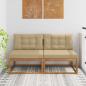 Preview: ARDEBO.de - Outdoor Mittelsofa mit Kissen 2 Stück Natur