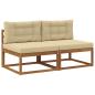Preview: Outdoor Mittelsofa mit Kissen 2 Stück Natur