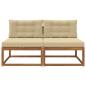 Preview: Outdoor Mittelsofa mit Kissen 2 Stück Natur