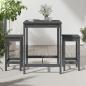 Preview: 3-tlg. Gartenbar-Set Grau Massivholz Kiefer
