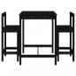 Preview: 3-tlg. Gartenbar-Set Schwarz Massivholz Kiefer