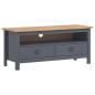 Preview: ARDEBO.de - TV-Schrank Hill Grau 110x40x47 cm Kiefer Massivholz