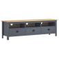 Preview: ARDEBO.de - TV-Schrank Hill Grau 158x40x47 cm Massivholz Kiefer