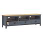 Preview: TV-Schrank Hill Grau 158x40x47 cm Massivholz Kiefer