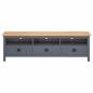 Preview: TV-Schrank Hill Grau 158x40x47 cm Massivholz Kiefer