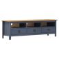 Preview: TV-Schrank Hill Grau 158x40x47 cm Massivholz Kiefer