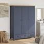 Preview: ARDEBO.de - Kleiderschrank mit 3 Türen Hill Grau 127x50x170 cm Kiefernholz